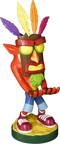 Exquisite Gaming: Crash Bandicoot: Crash Aku Aku - Original Mobile Phone & Gaming Controller Holder, Device Stand, Cable Guys, Licensed Figure in Saudi Arabia