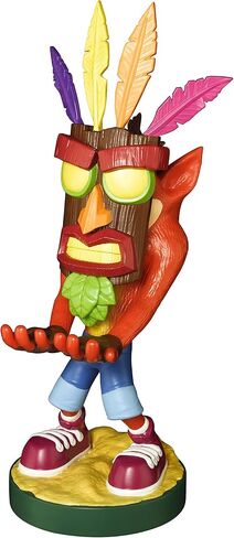 Exquisite Gaming: Crash Bandicoot: Crash Aku Aku - Original Mobile Phone & Gaming Controller Holder, Device Stand, Cable Guys, Licensed Figure in Saudi Arabia