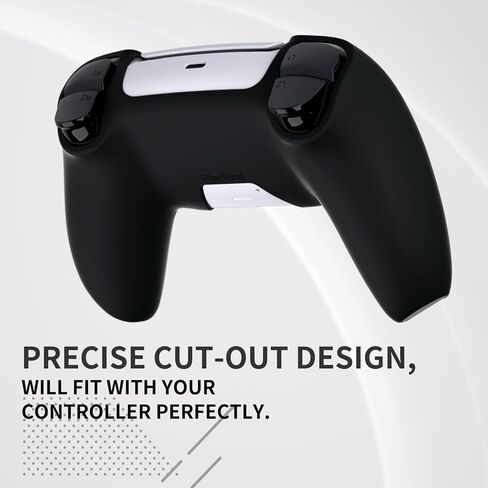 PlayVital Pure Series Dockable Model Anti-Slip Silicone Cover Skin for ps5 Controller, Soft Rubber Grip Case for ps5 Controller Fits with Charging Station with Thumb Grip Caps - 100 Cash Money Dollar in Saudi Arabia