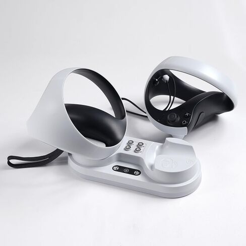PSVR 2 Charging Station PS VR2 Sense Charging Dock, for Playstation VR2 Sense Controller,Dock with LED Indicator, 2 Magnetic Charger Connector & 1 Type-C Cable - White in Saudi Arabia