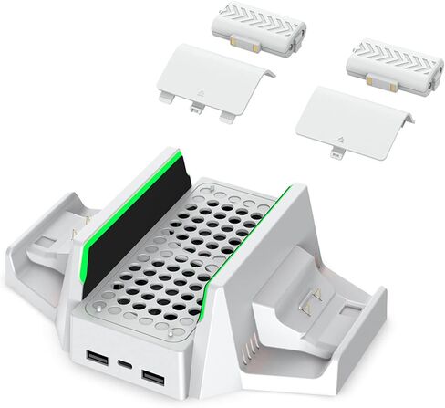 Cooling Fan Stand for Xbox Series S, 4 Level Adjustable Speed Cooling Fan with Dual Charging Station, Professional Game Console Cooling Stand for Xbox Series S in Kuwait
