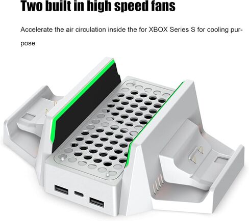 Cooling Fan Stand for Xbox Series S, 4 Level Adjustable Speed Cooling Fan with Dual Charging Station, Professional Game Console Cooling Stand for Xbox Series S in Kuwait