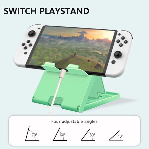 Stand Compatible with Nintendo Switch, Adjustable Switch Playstand, Foldable Phone Stand for Desk, Compact & Portable Switch Holder Accessories (Pink) in Kuwait