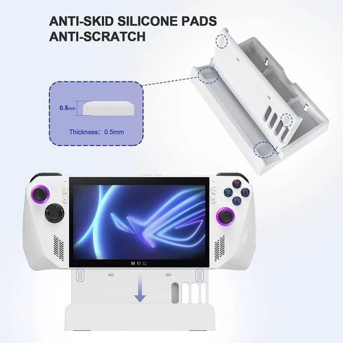 قاعدة حامل من واي دي واي دي واي دي واي دي لروج الي/ ستيم ديك/ سويتش OLED / سويتش لايت / الهاتف / التابلت، مع تعديل زاوية بثلاث سرعات / فتحات تبريد / حامل سفلي غير قابل للانزلاق ابيض in Saudi Arabia