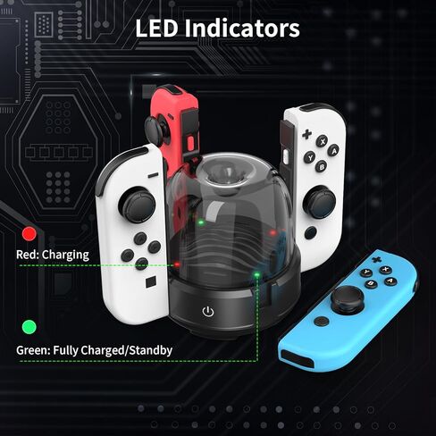 ذا لايف ليشيس قاعدة شحن جوي كون لجهاز نينتندو سويتش/ سويتش OLED بـ7 الوان مع قاعدة شحن جوي كون مع مؤشر LED in Kuwait