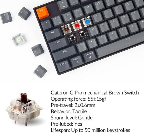لوحة مفاتيح ميكانيكية Keychron K8 لاسلكية بلوتوث/سلكية USB قابلة للتبديل السريع مع مفتاح Gateron G Pro Blue Switch/إضاءة خلفية LED بيضاء/N-Key Rollover، لوحة مفاتيح كمبيوتر بدون مفتاح 87 مفتاحًا لنظام التشغيل Mac Windows in Saudi Arabia