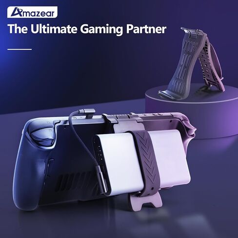 حامل باور بانك من امازير لسطح ستيم، حامل باور بانك بمشبك لسطح تدفق الصمام - اشرطة سيليكون مرنة قابلة للتعديل، متوافق مع معظم مقاسات باور بانك شاحن بي دي 45 واط +, أسود, اكسسوارات in Kuwait