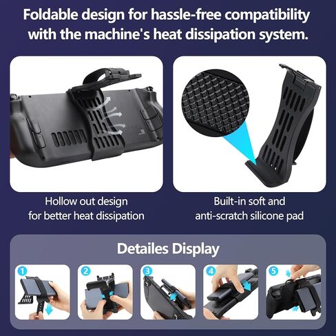 حامل باور بانك من امازير لسطح ستيم، حامل باور بانك بمشبك لسطح تدفق الصمام - اشرطة سيليكون مرنة قابلة للتعديل، متوافق مع معظم مقاسات باور بانك شاحن بي دي 45 واط +, أسود, اكسسوارات in Kuwait