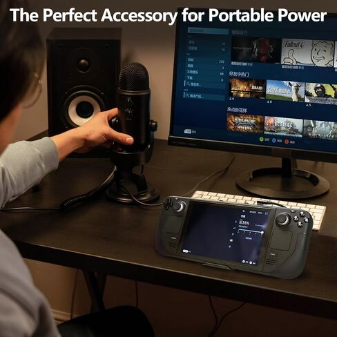 حامل باور بانك من امازير لسطح ستيم، حامل باور بانك بمشبك لسطح تدفق الصمام - اشرطة سيليكون مرنة قابلة للتعديل، متوافق مع معظم مقاسات باور بانك شاحن بي دي 45 واط +, أسود, اكسسوارات in Kuwait