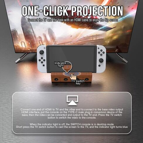 TV Docking Station for Nintendo Switch TV Dock Station,with HDMI and USB 3.0 Port,Gamecube Adapter Support Turbo and Vibration Features in Saudi Arabia