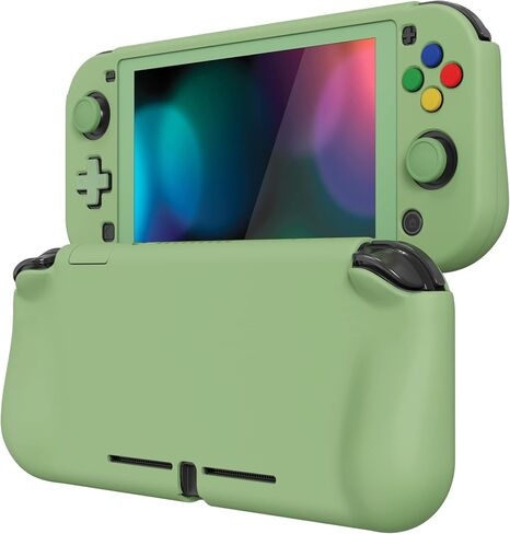 PlayVital ZealProtect Protective Case for Nintendo Switch Lite, Hard Shell Ergonomic Grip Cover for Nintendo Switch Lite w/Screen Protector & Thumb Grip Caps & Button Caps - Matcha Green in Saudi Arabia