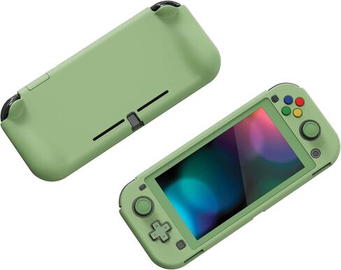 PlayVital ZealProtect Protective Case for Nintendo Switch Lite, Hard Shell Ergonomic Grip Cover for Nintendo Switch Lite w/Screen Protector & Thumb Grip Caps & Button Caps - Matcha Green in Saudi Arabia