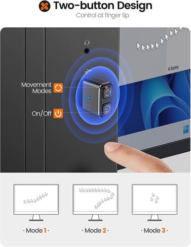 meatanty Metal USB Mouse Jiggler Tiny Undetectable Mouse Mover with Separate Mode and ON/Off Buttons,Supports Multi-Track,Driver-Free,Plug-and-Play Keeps PC/Laptop Awake in Saudi Arabia