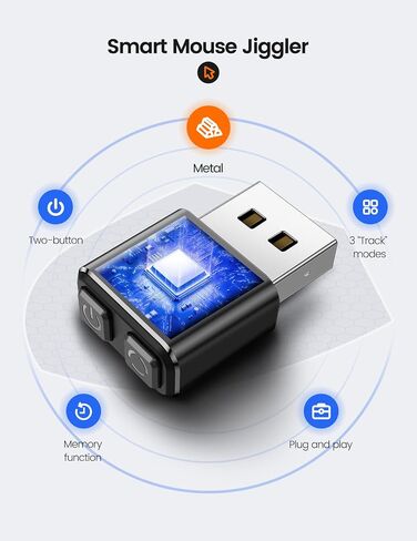 meatanty Metal USB Mouse Jiggler Tiny Undetectable Mouse Mover with Separate Mode and ON/Off Buttons,Supports Multi-Track,Driver-Free,Plug-and-Play Keeps PC/Laptop Awake in Saudi Arabia