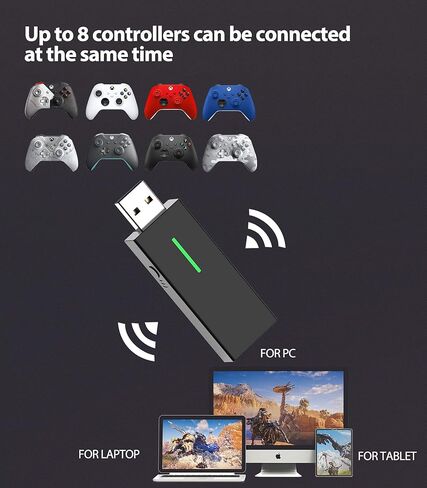 YCCTEAM Wireless Adapter Compatible with Xbox One Controller Wireless, Wireless Receiver with Driver on Windows 11/10/8.1 in Kuwait
