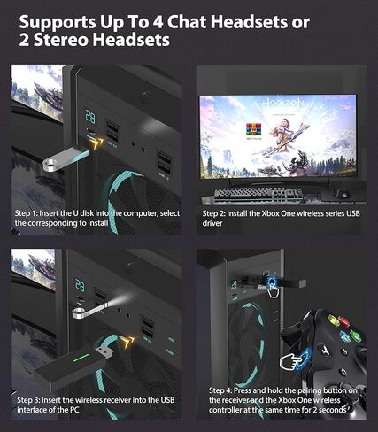 YCCTEAM Wireless Adapter Compatible with Xbox One Controller Wireless, Wireless Receiver with Driver on Windows 11/10/8.1 in Kuwait