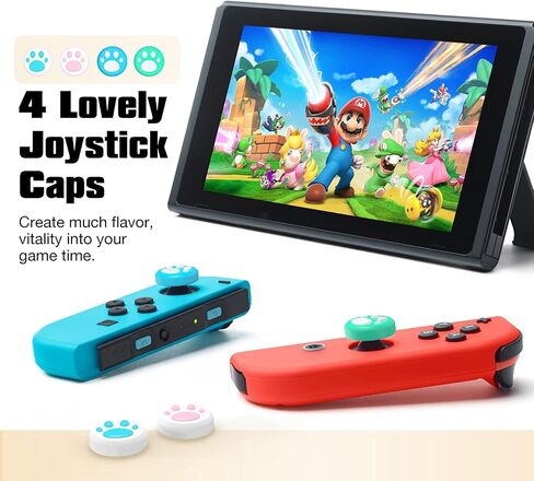 MoKo Joycon Joystick Replacement, 24 PCS Joycon Repair Kit, 4 Pack 3D Joystick Analog Sticks for Nintendo Switch OLED 2021/Switch Lite/Switch Joycon with Metal Buckles, Screwdrivers, Black Rocker in Saudi Arabia