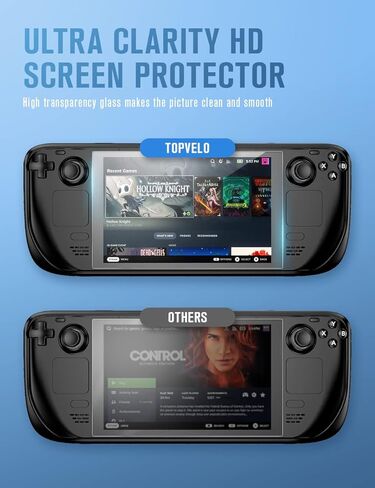 Protective Case for Steam Deck with 2-Pack Screen Protector, TOPVELO TPU Protective Cover Case with Anti-drop, Anti-slip Design, 9H Tempered Glass Film Easy Installation/Anti-Scratch ¨C Black in Kuwait