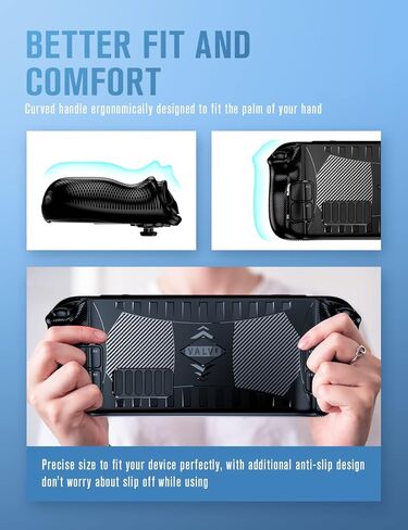 Protective Case for Steam Deck with 2-Pack Screen Protector, TOPVELO TPU Protective Cover Case with Anti-drop, Anti-slip Design, 9H Tempered Glass Film Easy Installation/Anti-Scratch ¨C Black in Kuwait