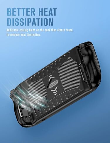 Protective Case for Steam Deck with 2-Pack Screen Protector, TOPVELO TPU Protective Cover Case with Anti-drop, Anti-slip Design, 9H Tempered Glass Film Easy Installation/Anti-Scratch ¨C Black in Kuwait