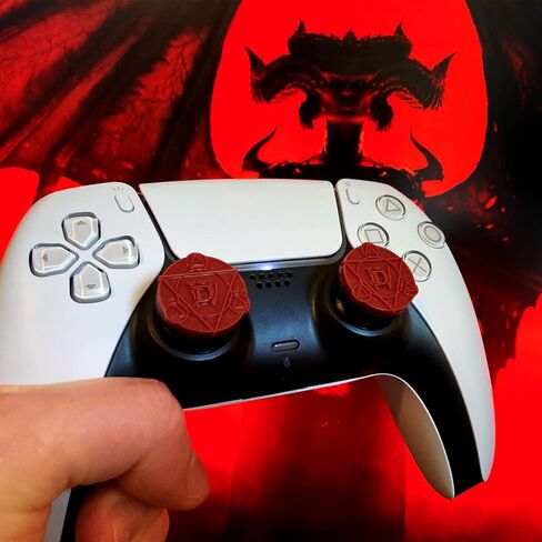 KontrolFreek Diablo IV Performance Thumbsticks for PlayStation 4 (PS4) and PlayStation 5 (PS5) Controller | 2 Low-Rise | Red & Black in Kuwait