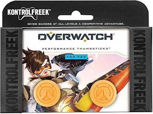 KontrolFreek Overwatch for PlayStation 4 (PS4) and PlayStation 5 (PS5) | Performance Thumbsticks | 1 High-Rise Convex, 1 Mid-Rise Convex | Orange in Saudi Arabia