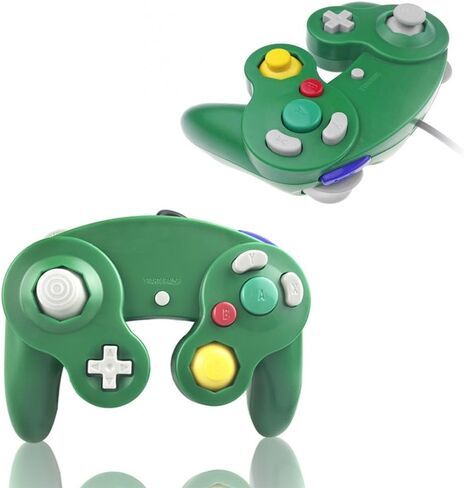 وحدة تحكم Reiso Gamecube، 2 حزمة NGC وحدة تحكم سلكية كلاسيكية لوحدة تحكم Wii Game Cube (أسود وأسود) in Kuwait