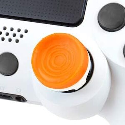 عصا التحكم KontrolFreek Rush Performance Thumbsticks لأجهزة بلاي ستيشن 4 (PS4) وبلاي ستيشن 5 (PS5) | عصا التحكم للأداء | 2 منتصف الارتفاع، مقعر | برتقالي/أبيض in Saudi Arabia
