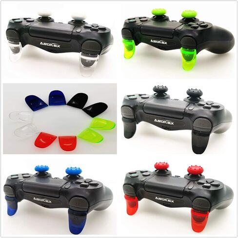 L2 R2 Ps4 Trigger Extenders (1 Pair L2 R2 Triggers, 4pcs Joystick Cap, 2 Pairs LED Light Bar Decal) for Playstation 4 Controller in Kuwait