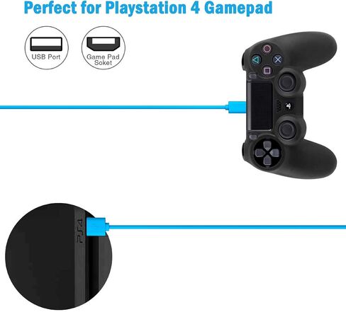 SCOVEE 6FT Long PS4 Controller Charging Cord for Xbox One,Slim/Elite/X Controller,Dual Shock 4,Playstation 4,Charge and Play Wire, Micro USB Fast Charger Data Sync Cable in Saudi Arabia