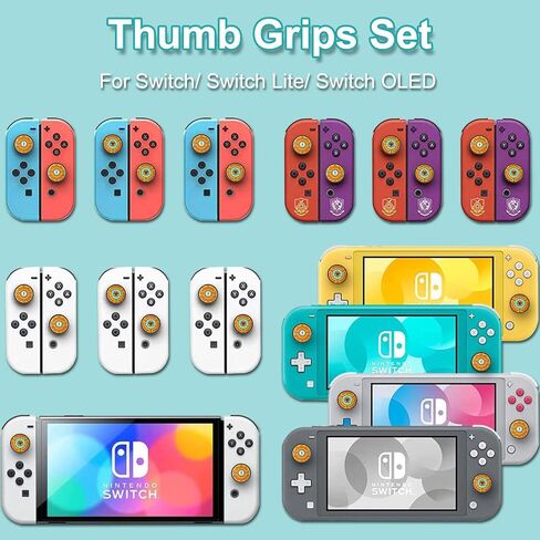 4 قطع من أغطية Jusy Thumb Grip المتوافقة مع Nintendo Switch/OLED/Switch Lite، عصا تحكم ناعمة من السيليكون Joy-Con، غطاء عصا تناظرية ثلاثية الأبعاد لطيفة، 132 in Kuwait