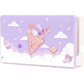 GeekShare Anti Scratch Switch Dock Cover- Hard Faceplate Sleeve Pad for Switch Dock- DIY Replacement Shell Compatible with Nintendo Switch Dock(Ice Cream Cat) in Saudi Arabia
