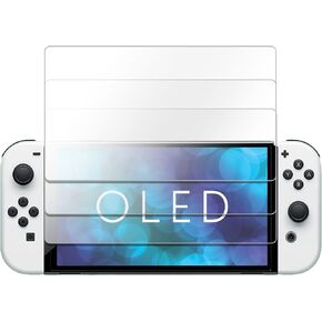TalkWorks Tempered Glass for Nintendo Switch OLED 2021 - Scratch- & Crack-Resistant Screen Protector, Easy-Install, Protective Ultra-Thin HD Touch Screen Cover Film Back (2 Pack) in Saudi Arabia