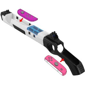 Geekria Game Gun Compatible with Nintendo Switch/OLED Joy-Cons Grip, Fit for Splatoon, Resident Evil, Juarez, Hunting Simulator, Wolfenstein, Sniper Elite, Type Shooting Gaming Accessories