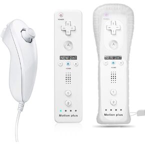QUMOX Remote Game Control, Built-in Motion Plus Remote and Nunchuk Controller with Silicon Case for Wii and Wii U (Blue) in Saudi Arabia