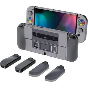 PlayVital AlterGrips Protective Slim Case for Nintendo Switch OLED, Ergonomic Grip Cover for Joycon, Dockable Hard Shell for Switch OLED w/Thumb Grip Caps & Button Caps in Saudi Arabia