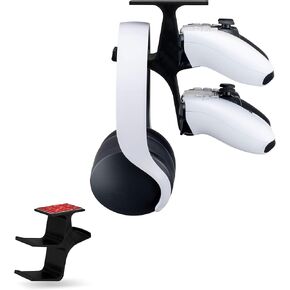 BRAINWAVZ The Treo - Under Desk/Shelf Dual Gamepad Controller & Headphone Hanger Holder Stand - Designed for Xbox ONE, PS4, PS3, PS5, Dualshock, DualSense, Switch, PC, Steelseries, Steam & More in Kuwait