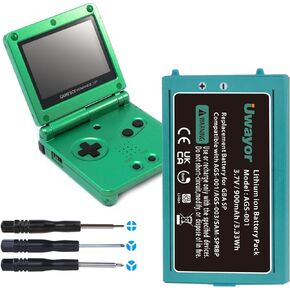 بطارية Uwayor GBA SP، بطارية بديلة بقدرة 900 مللي أمبير في الساعة لجهاز Nintendo Gameboy Advance SP مع مجموعة أدوات in Kuwait