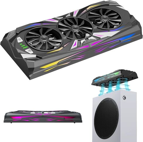 ZAONOOL Cooling Fan for Xbox Series S with 12 RGB Light Modes, Fan Cooling System Accessories, Top Cooler Fan for Console with 3 Level Adjustable Fan Speed, Dual Purpose USB Port for Xbox Series S in Kuwait