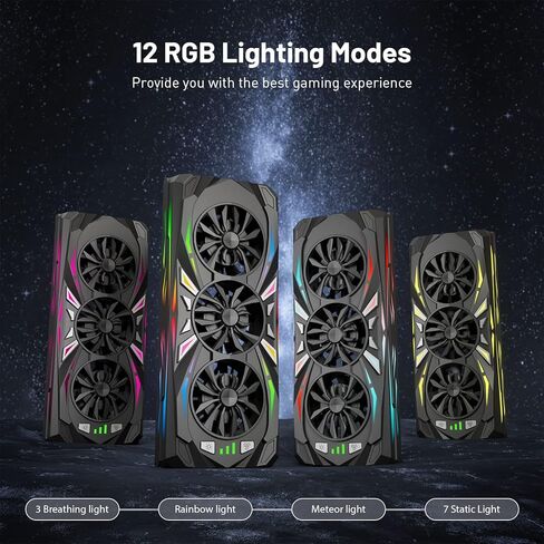 ZAONOOL Cooling Fan for Xbox Series S with 12 RGB Light Modes, Fan Cooling System Accessories, Top Cooler Fan for Console with 3 Level Adjustable Fan Speed, Dual Purpose USB Port for Xbox Series S in Kuwait