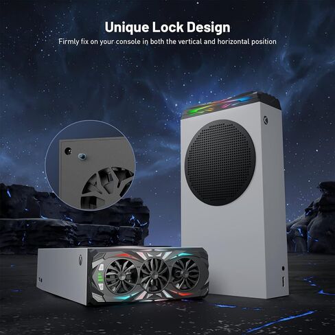 ZAONOOL Cooling Fan for Xbox Series S with 12 RGB Light Modes, Fan Cooling System Accessories, Top Cooler Fan for Console with 3 Level Adjustable Fan Speed, Dual Purpose USB Port for Xbox Series S in Kuwait