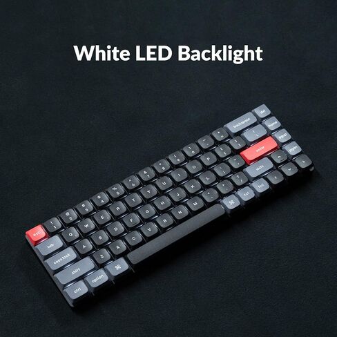 لوحة مفاتيح ميكانيكية لاسلكية Keychron K7 Pro QMK/VIA فائقة النحافة، لوحة مفاتيح سلكية ماكرو قابلة للبرمجة بنسبة 65% مع مفتاح Gateron أحمر منخفض المستوى وإضاءة خلفية LED بيضاء لنظام التشغيل Mac Windows Linux in Saudi Arabia