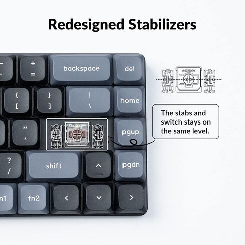 لوحة مفاتيح ميكانيكية لاسلكية Keychron K7 Pro QMK/VIA فائقة النحافة، لوحة مفاتيح سلكية ماكرو قابلة للبرمجة بنسبة 65% مع مفتاح Gateron أحمر منخفض المستوى وإضاءة خلفية LED بيضاء لنظام التشغيل Mac Windows Linux in Saudi Arabia