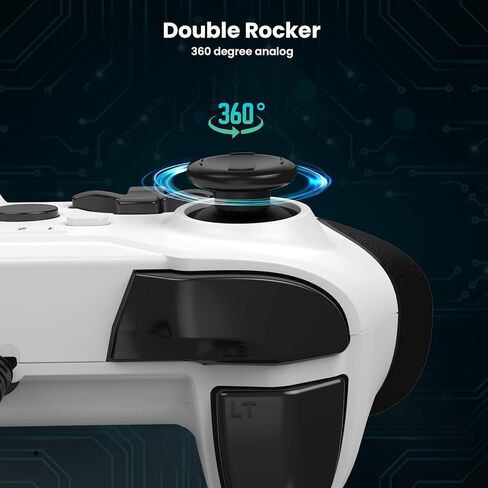 وحدة تحكم سلكية YCCSKY متوافقة مع Xbox Series X|S/Xbox One، وحدة تحكم ألعاب سلكية لجهاز Xbox One PC Windows 7/8/10، مع مقبس صوت Dual-V Turbo (سلكي، أبيض) in Kuwait