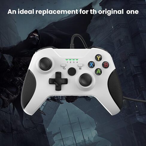 وحدة تحكم سلكية YCCSKY متوافقة مع Xbox Series X|S/Xbox One، وحدة تحكم ألعاب سلكية لجهاز Xbox One PC Windows 7/8/10، مع مقبس صوت Dual-V Turbo (سلكي، أبيض) in Kuwait