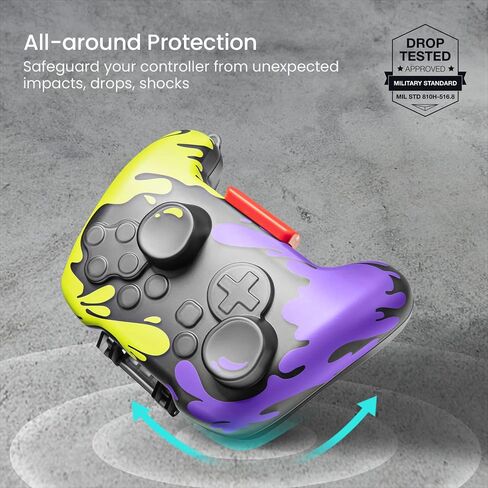 حافظة وحدة التحكم Tomtoc Switch Pro، واقي عصا التحكم عن بعد لجهاز نينتندو سويتش OLED Pro، مقاوم للصدمات، مضاد للخدش، غطاء واقٍ لملحقات التبديل مقاوم للماء، طاقم أسود in Saudi Arabia