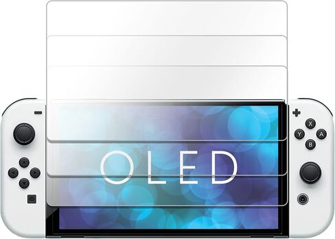 TalkWorks Tempered Glass for Nintendo Switch OLED 2021 - Scratch- & Crack-Resistant Screen Protector, Easy-Install, Protective Ultra-Thin HD Touch Screen Cover Film Back (2 Pack) in Kuwait