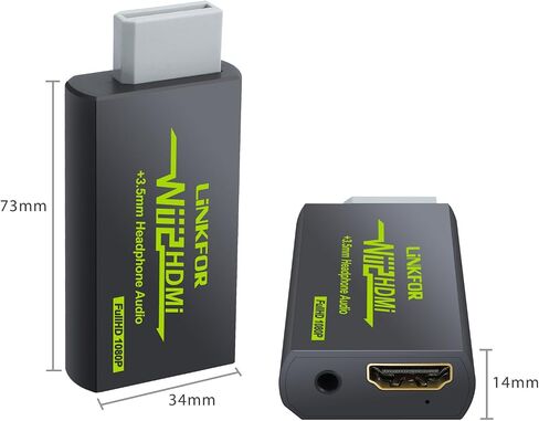 محول LiNKFOR Wii إلى HDMI مع كابل HDMI بطول 3 أقدام وي إلى محول HDMI يدعم مقبس صوت 3.5 مم وإخراج فيديو 1080P/720P وجميع أوضاع عرض Wii 720P NTSC wii إلى كابل hdmi للتلفزيون عالي الدقة in Saudi Arabia