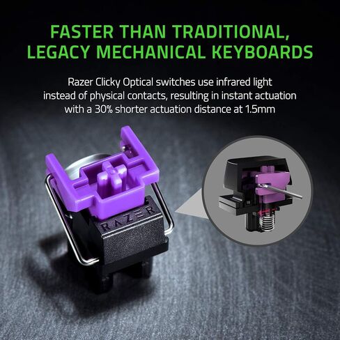 لوحة مفاتيح الألعاب Razer Huntsman Mini 60%: أسرع مفاتيح تبديل للوحة المفاتيح على الإطلاق - مفاتيح بصرية خطية - إضاءة Chroma RGB - أغطية مفاتيح PBT - ذاكرة داخلية - أسود كلاسيكي (متجدد) in Saudi Arabia