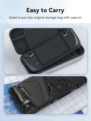 MOJOXR Metal Kickstand Protective Case for Steam Deck-Accurate Cutouts TPU Cover with Stable Stand, Great Case Accessories Fit for Official Carrying Case，Enhanced Comfort and Protection (Black) in Saudi Arabia